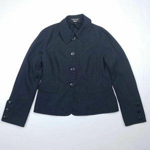 Ellen Tracy Sz 10 Blazer Jacket Navy Tiny Dots